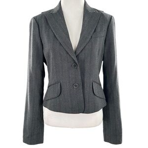 BCBGMaxazria womens blazer size S gray 2 button tailored Corpcore Y2k vintage